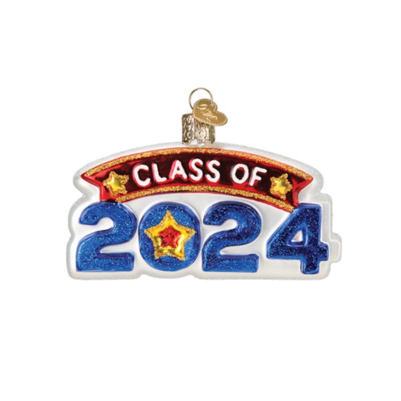 Old World Christmas Blown Glass Ornament for Christmas Tree, Class of 2024