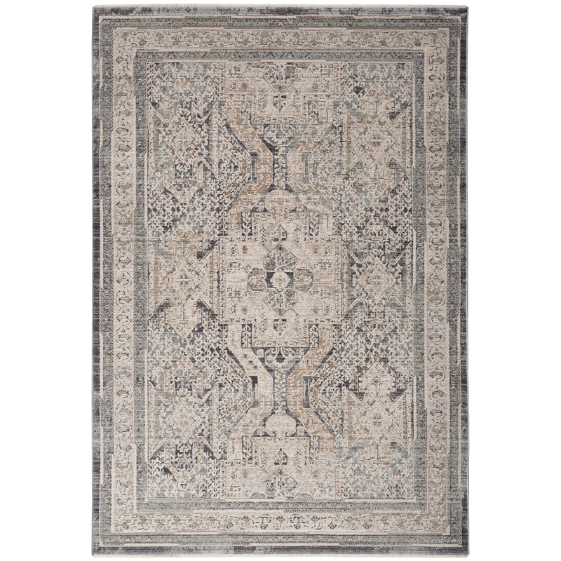Nourison Lynx 5’3″ x 7’10” Ivory Charcoal Vintage Indoor Rug