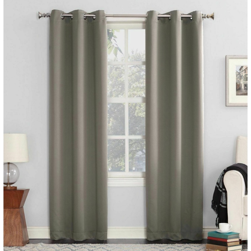 40″x84″ Sun Zero Kenneth Blackout Energy Saving Grommet Curtain Panel (Gray)