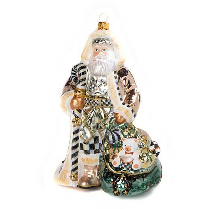 Farmhouse Santa with Toys Ornament