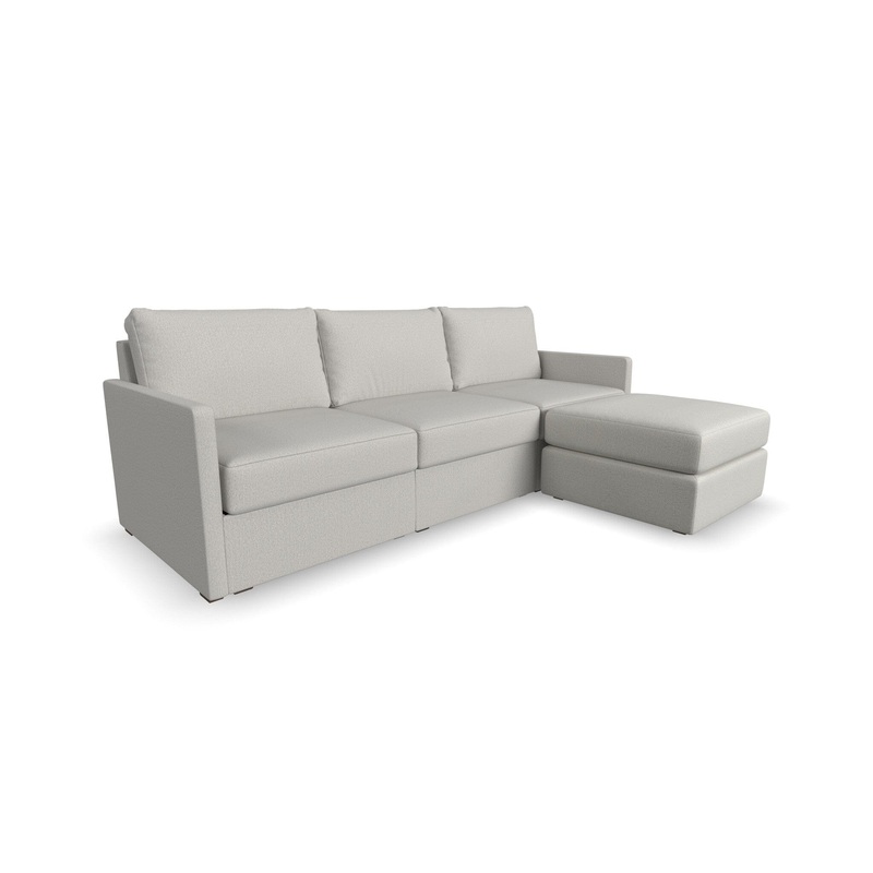Traditional Sofa with Narrow Arm and Ottoman By Flex