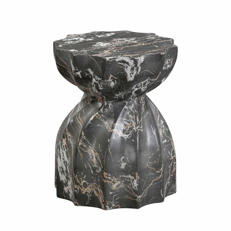 Turin Faux Marble Concrete Stool