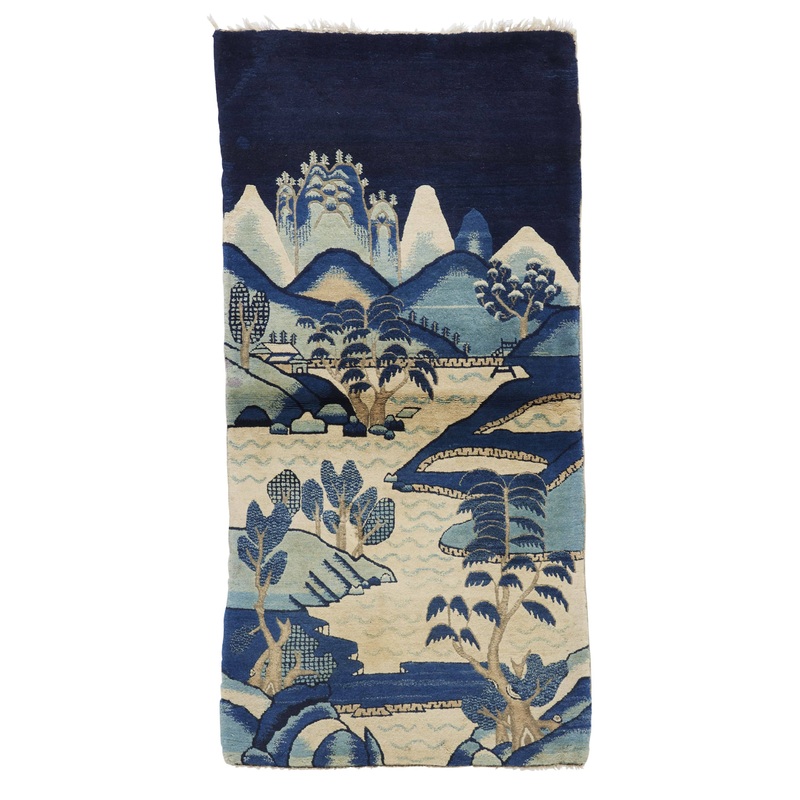 ANTIQUE CHINESE PAO TAO, LANDSCAPE 2′ 7” x 5′ 3”