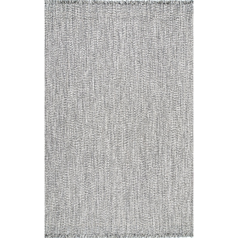 Ashen Braided Tassel Indoor/Outdoor Rug | Salt and Pepper