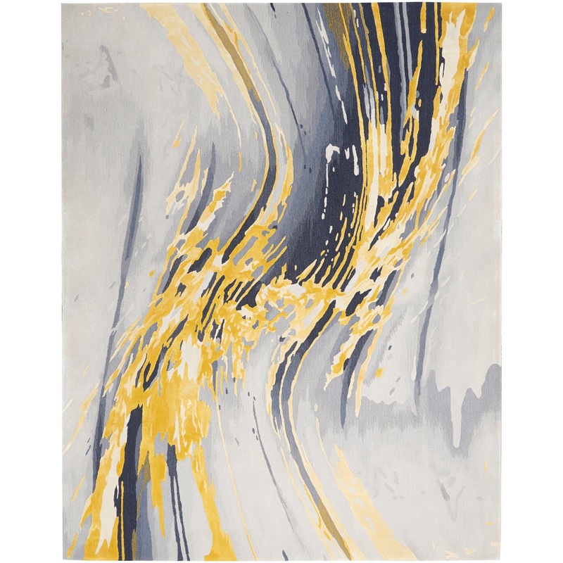 Nourison Prismatic 8’6″ x 11’6″ Grey/Gold Modern Indoor Rug