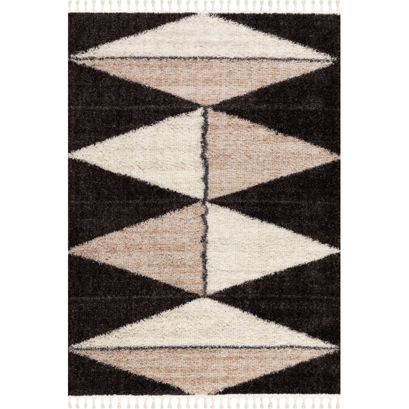 Alexia Diamond Tasseled Rug | Brown