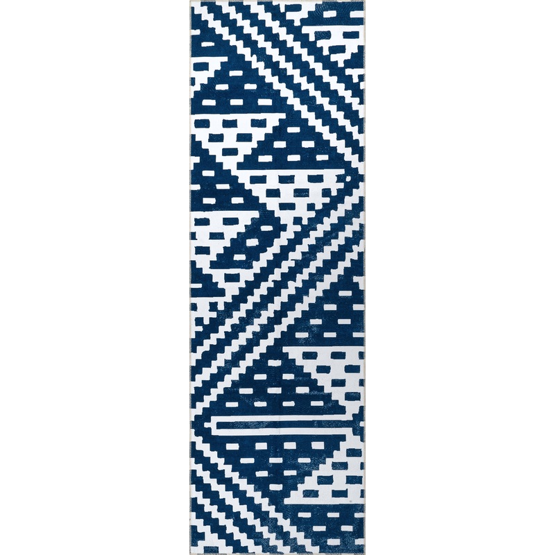 Alexis Trellis Washable Rug | Navy