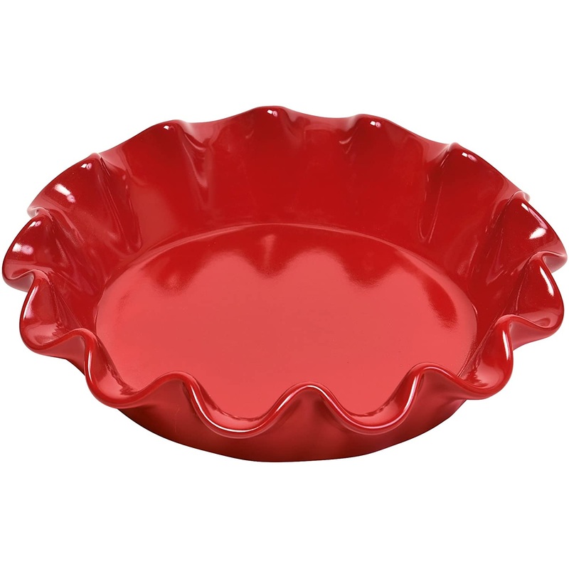 Emile Henry Deep Ruffled Pie Dish, 10.5″, 1.25 qt