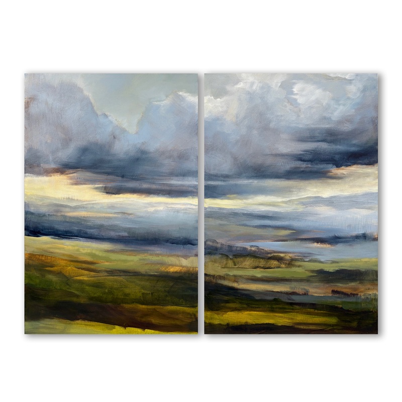 “Through Line III, IV” Diptych