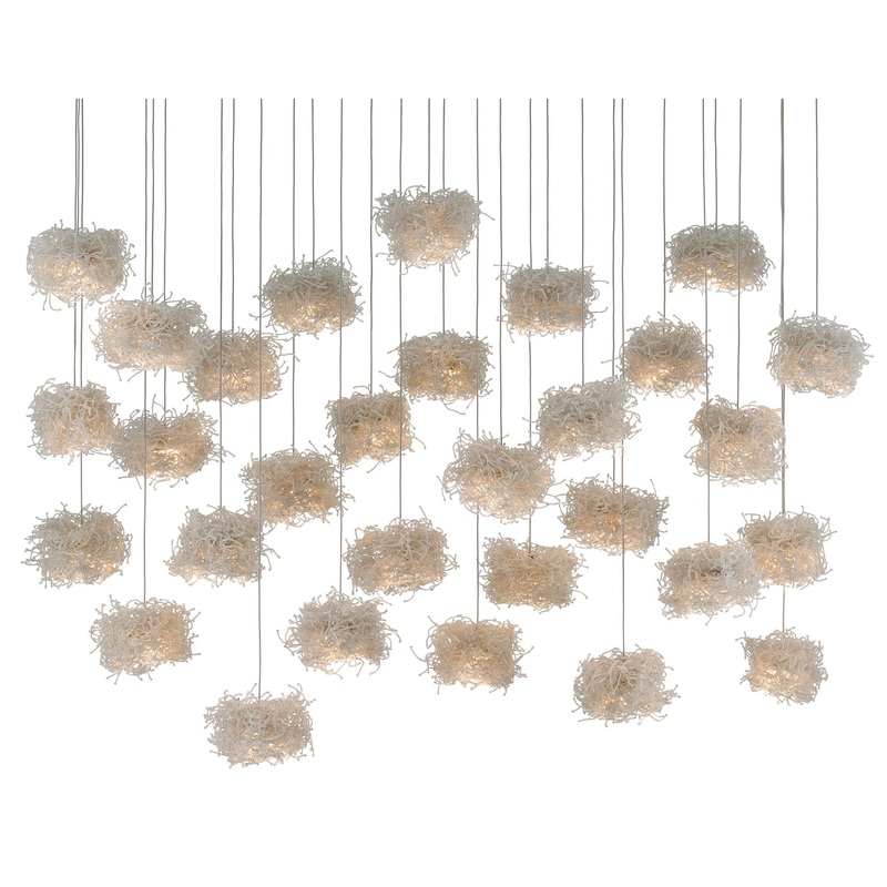Birds Nest 30-Light Multi-Drop Pendant