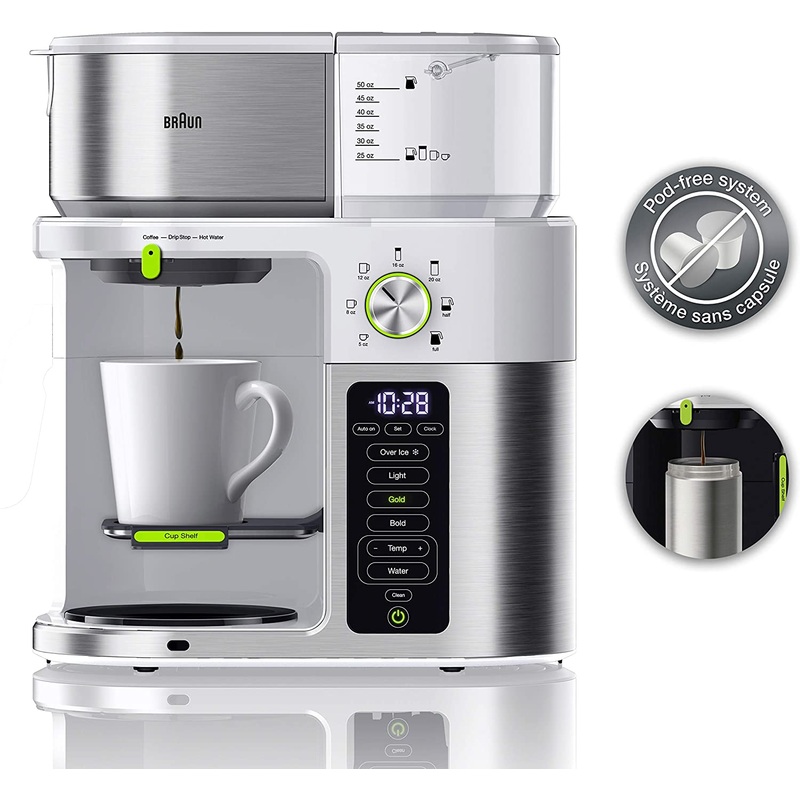 Braun MultiServe Coffee Machine, White 10-Cup KF9150WH