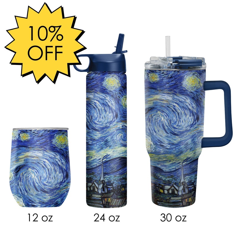 van Gogh “Starry Night” Insulated Drinkware Set of 3, 1 per size