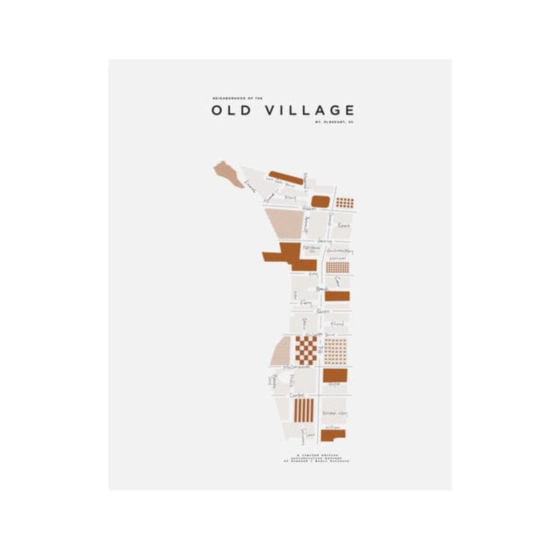 Old Village Map Print
