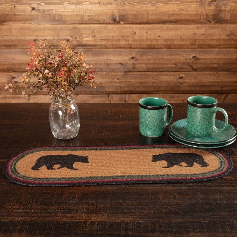 Wyatt Stenciled Bear Jute Runner 8×24
