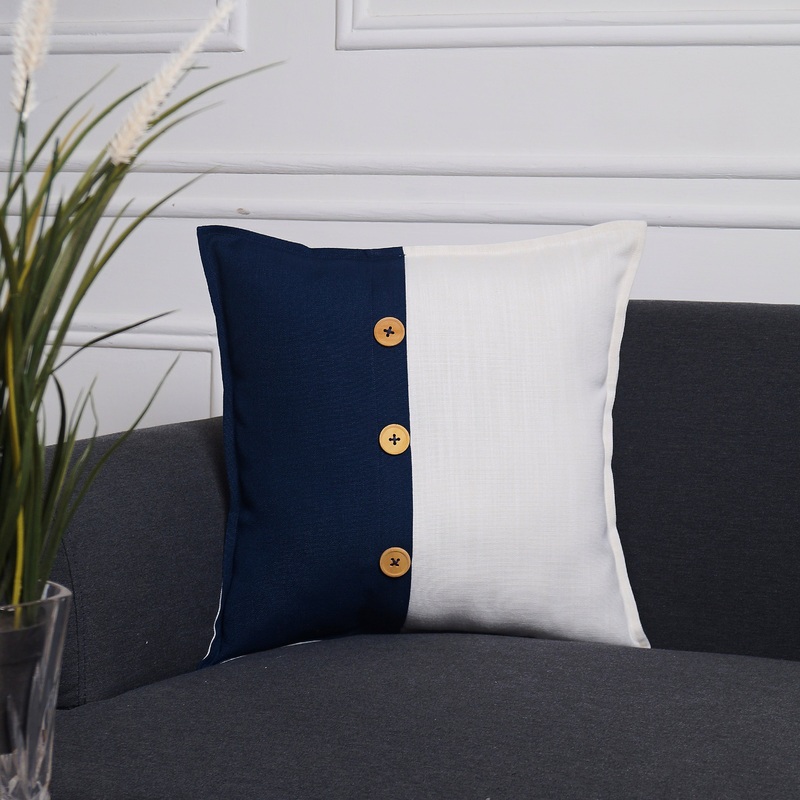 Yin Yang Pillow Cover – White and Navy Blue