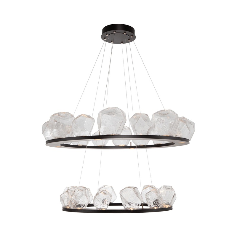Two-Tier Gem Ring LED Chandelier