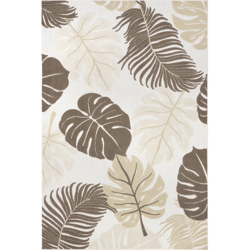 Valentina Leaves Indoor-Outdoor Rug | Beige