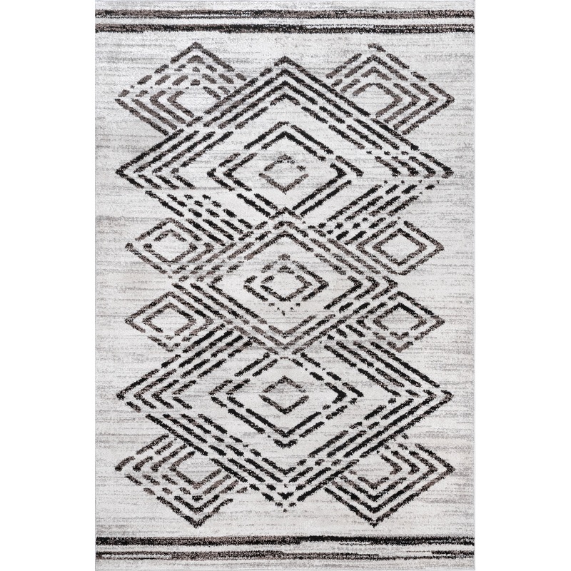 Zoe Diamond Geometric Rug | Beige