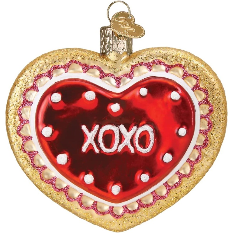 Old World Christmas Blown Glass Christmas Ornament, Heart Shaped Cookie