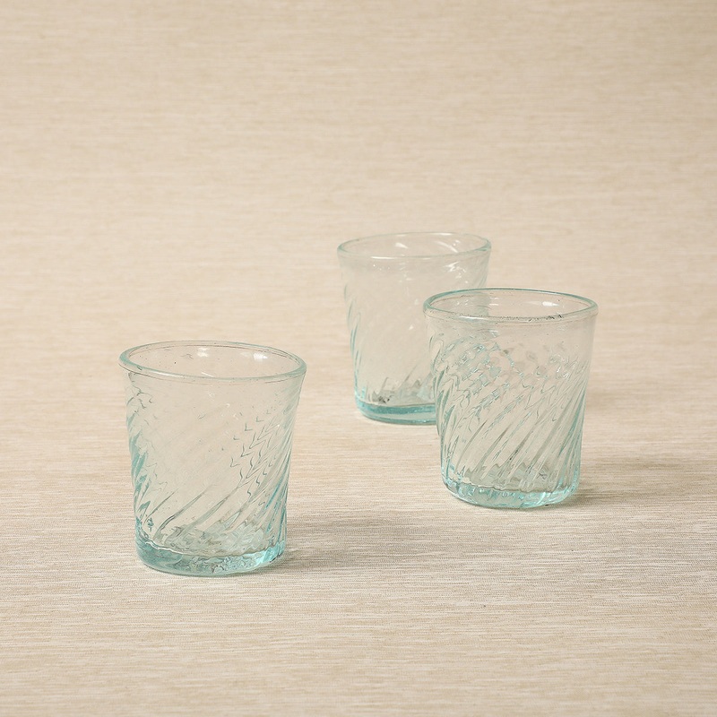 Clear Venetian style juice glass