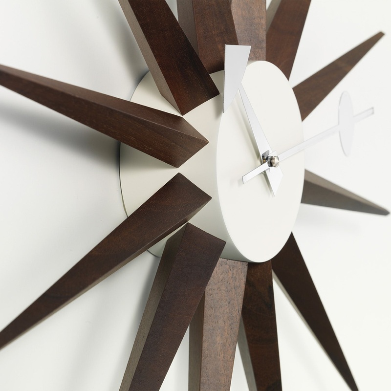 Vitra Sunburst Wall Clock (Walnut) – Second Chance