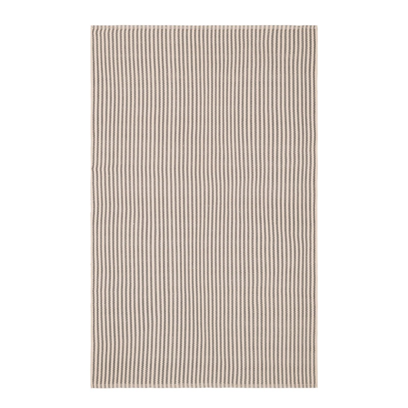 Pinstripe Handwoven Indoor/Outdoor Rug | Grey/Ivory
