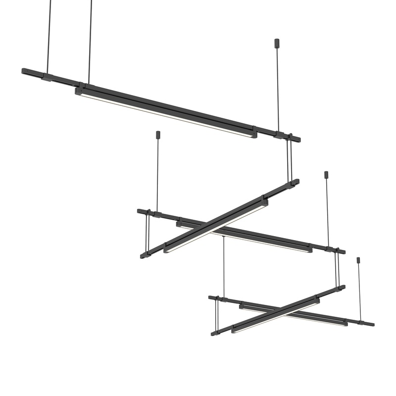 Suspenders Zig Zag LED Pendant Light with Light Bar Luminaires