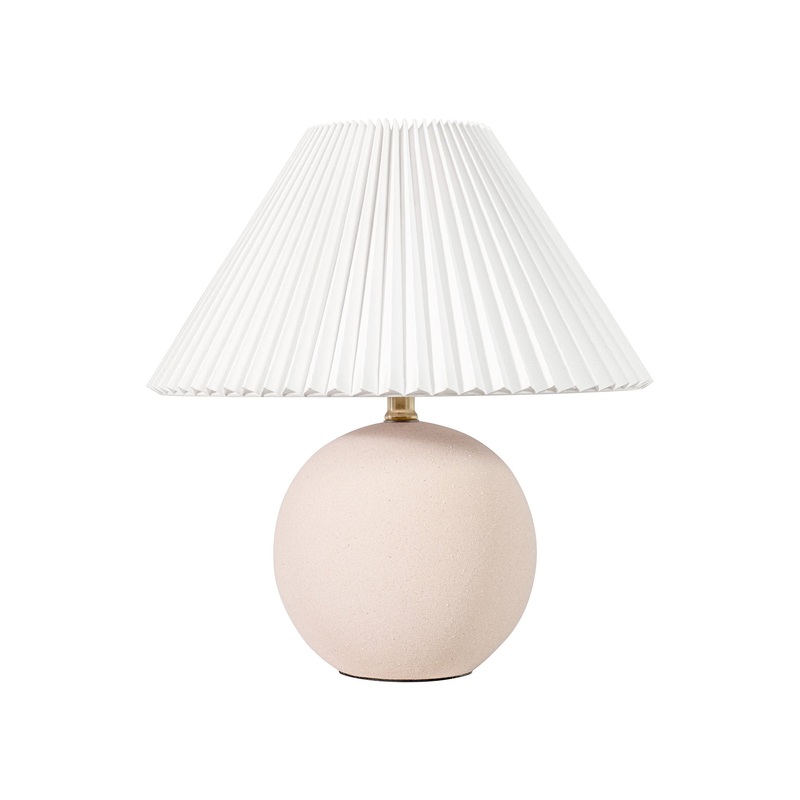 17-inch Ceramic Pleated Table Lamp | Beige
