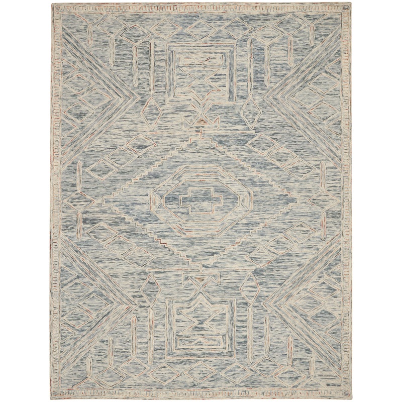 Nourison Interlock 8′ x 10’6″ Blue/Multi Bohemian Indoor Rug