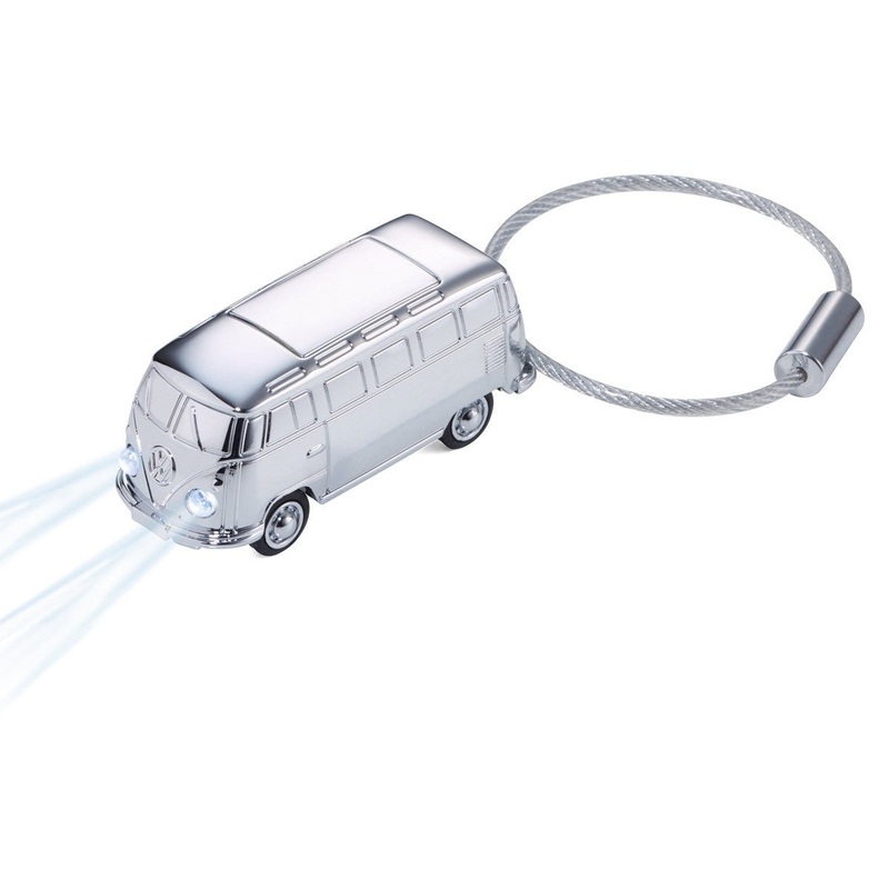 Troika 1962 VW T1 Bus Mini LED flashlight Keychain Chrome