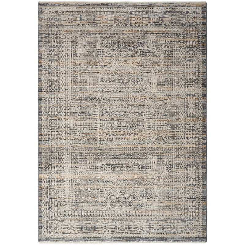 Nourison Lynx 5’3″ x 7’10” Ivory Slate Vintage Indoor Rug