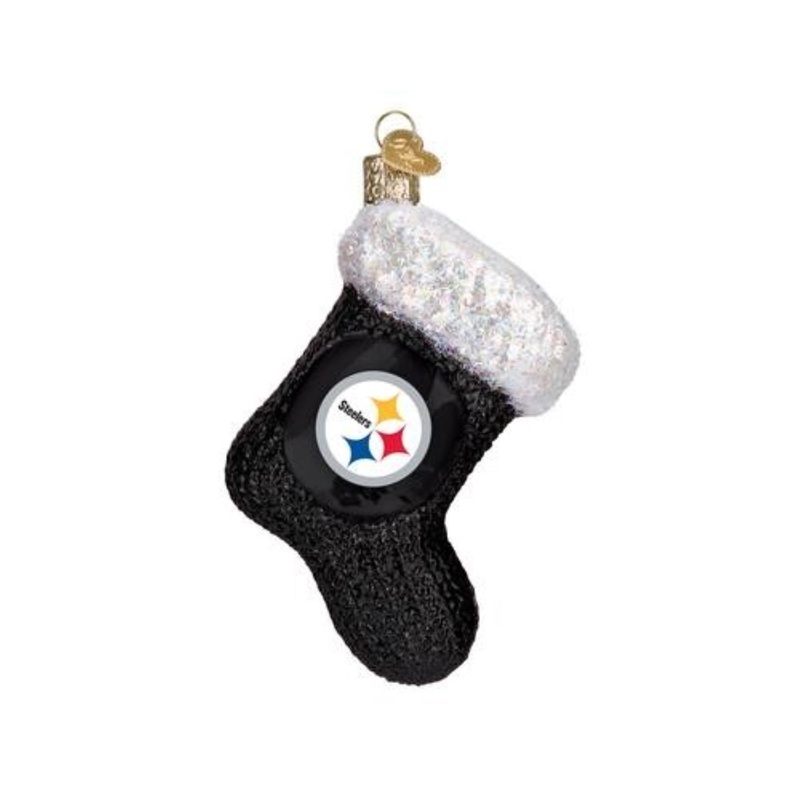 Old World Christmas Blown Glass Ornament for Christmas Tree, Pittsburgh Steelers Stocking
