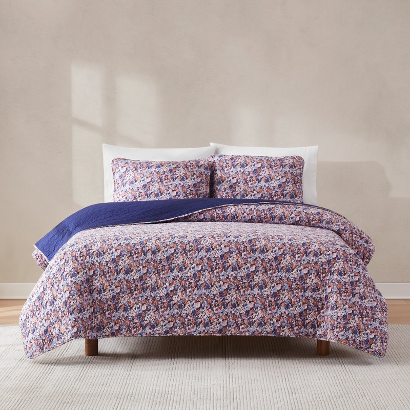 Alicia Camo Floral Cotton Quilt Set