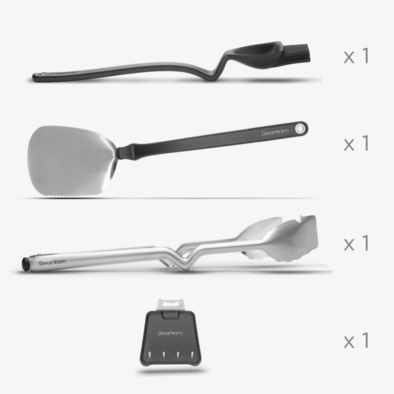 Dreamfarm Set of BBQ Grill Tools, Stainless Steel