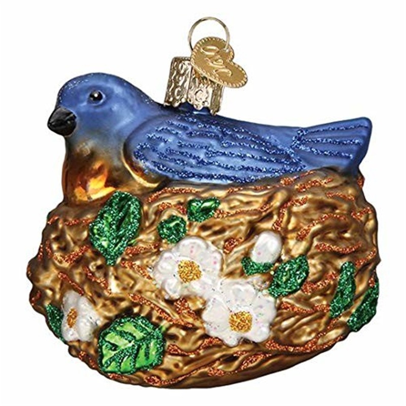 Old World Christmas Glass Blown Bird in a Nest Ornament