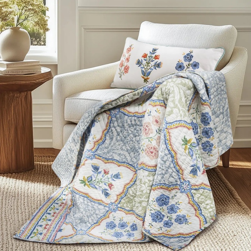 Zoey Quilted Throw | Zoey Coastal Bedding Collection