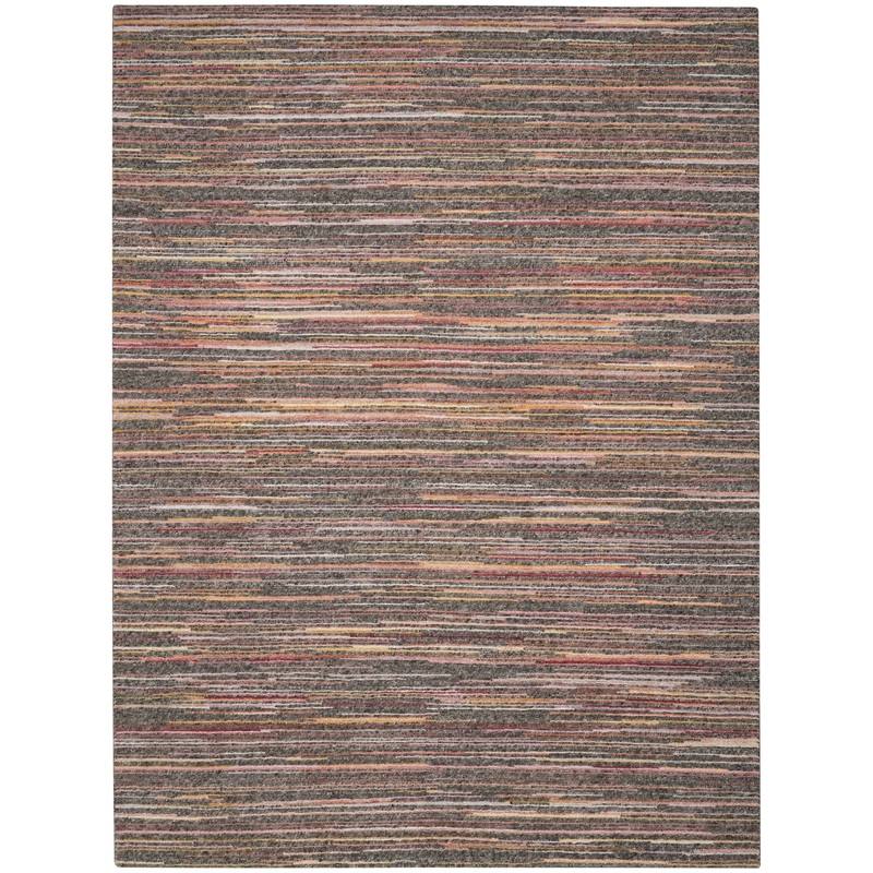 Nourison Plateau 9’9″ x 13’9″ Grey/Flame Modern Indoor Rug