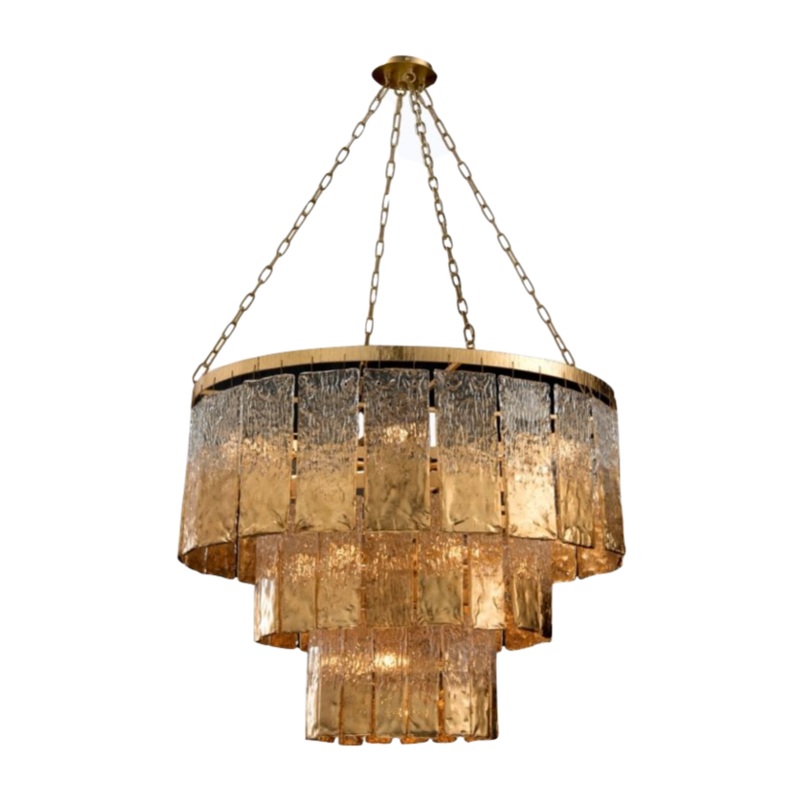 Twilight Sixteen-Light Slumped Glass Chandelier