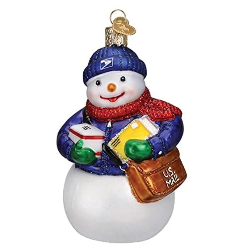 Old World Christmas Blown Glass Christmas Ornament, USPS Snowman