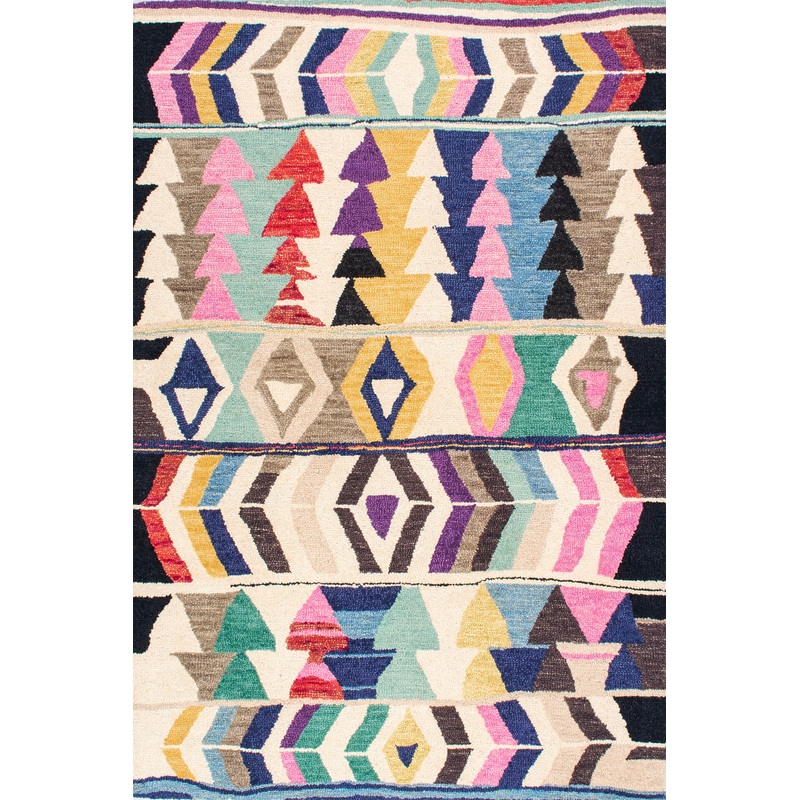 Wool Geometric Rug | Multicolor