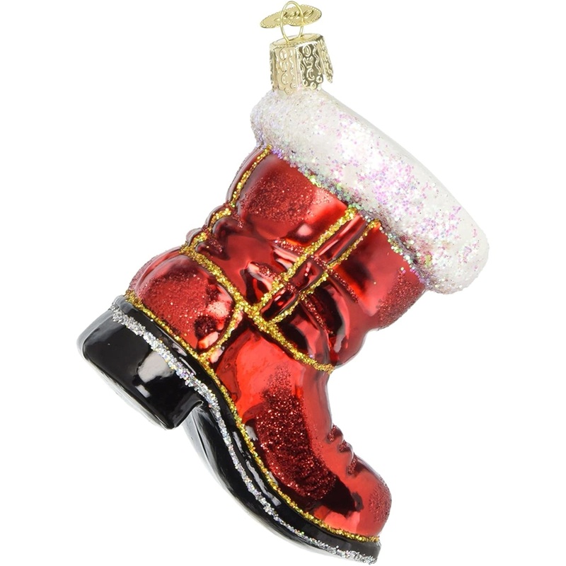 Old World Christmas Blown Glass Christmas Ornament, Santa Boot