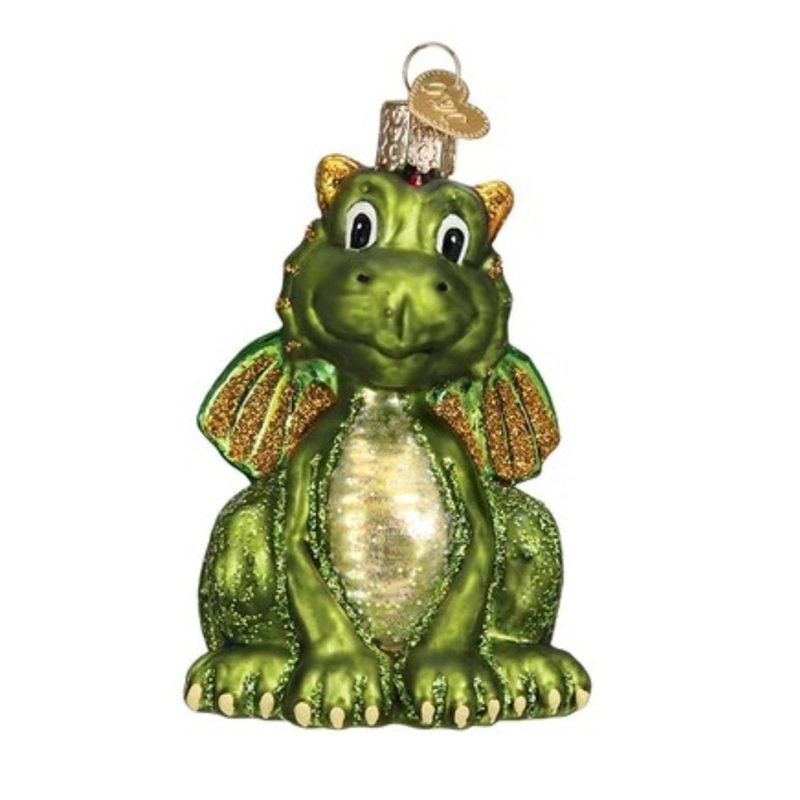Old World Christmas Glass Blown Little Dragon Ornament
