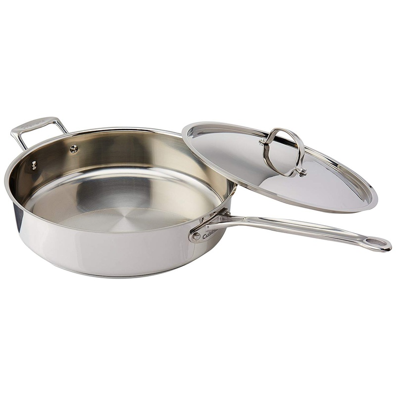 Cuisinart 733-30H Chef’s Classic Stainless 5-1/2-Quart Saute Pan with Helper Handle and Cover