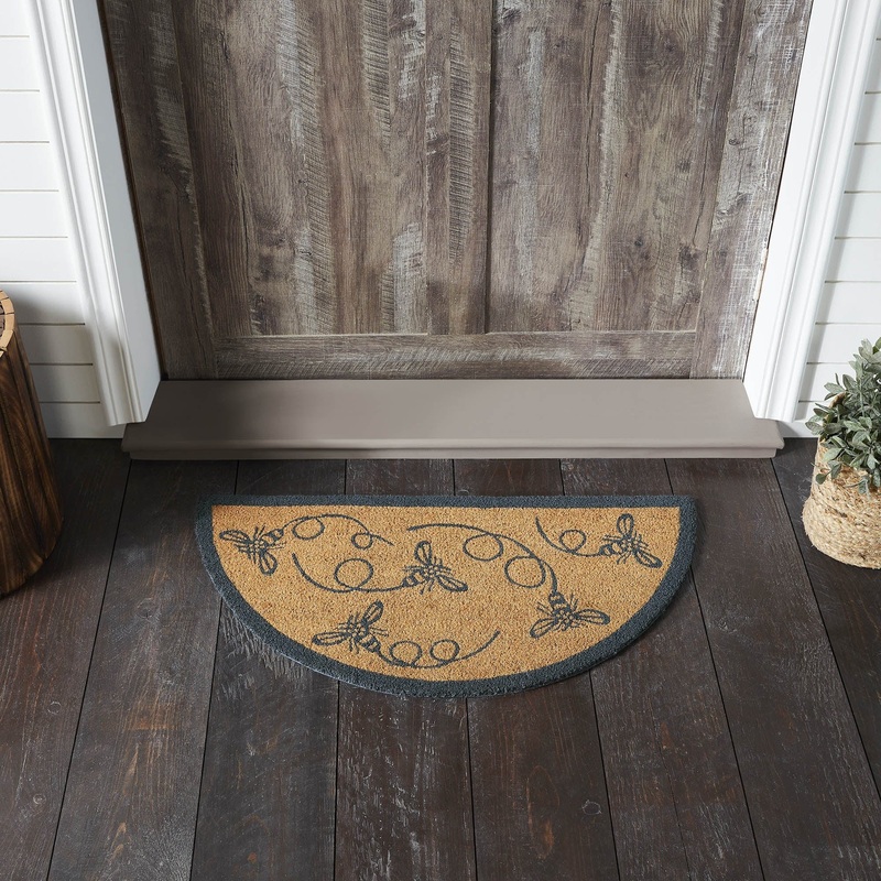 Buzzy Bees Coir Rug Half Circle 16.5×33