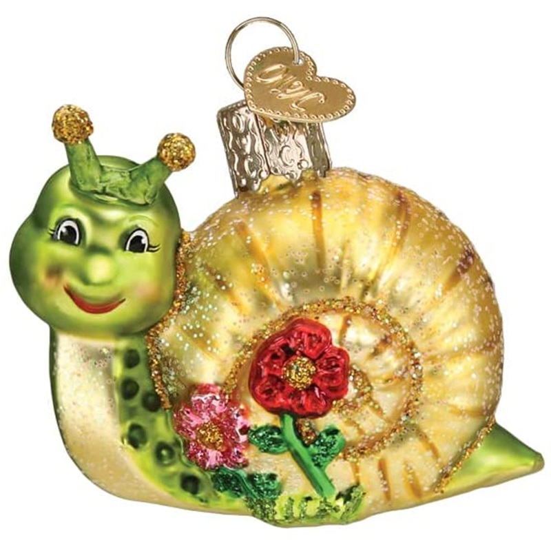Old World Christmas Hanging Glass Tree Ornament, Smiley Snail