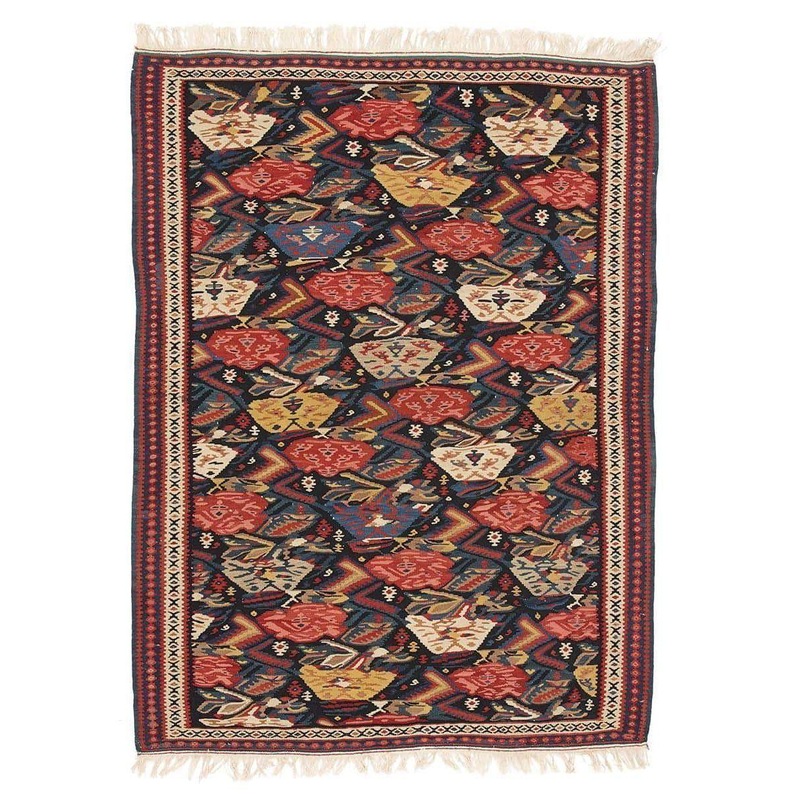 ANTIQUE FINE SENNEH KILIM 3’8″ X 5′