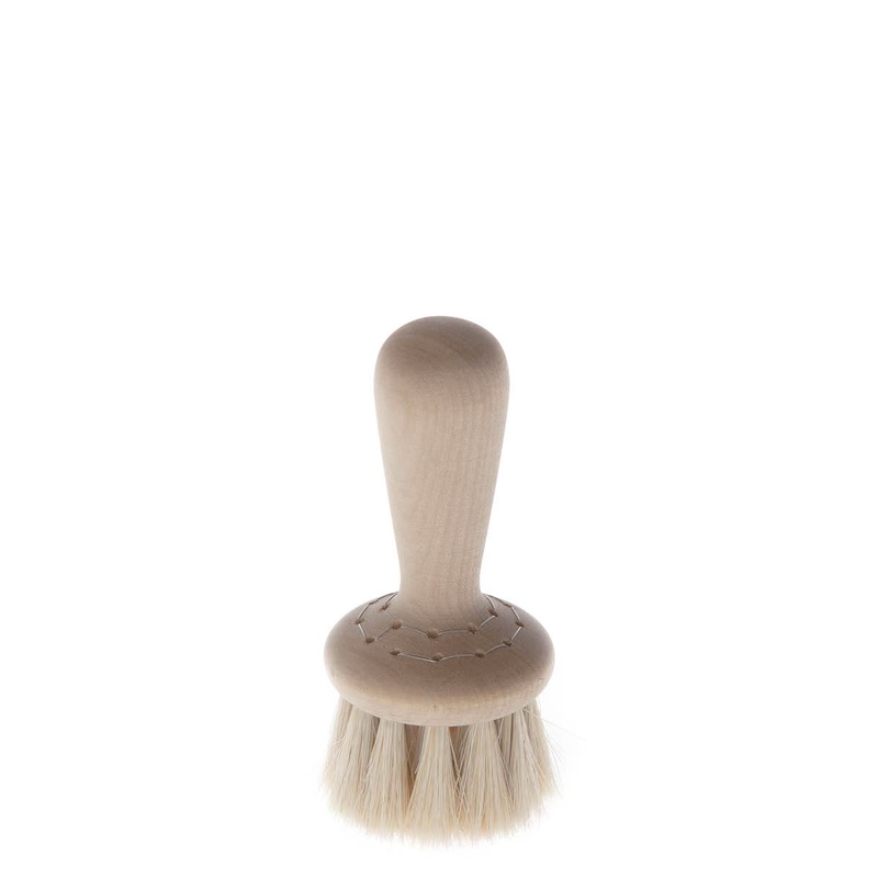 Wet-Use Knob Face Brush, White Oil Treated Birch with Light Horsehair