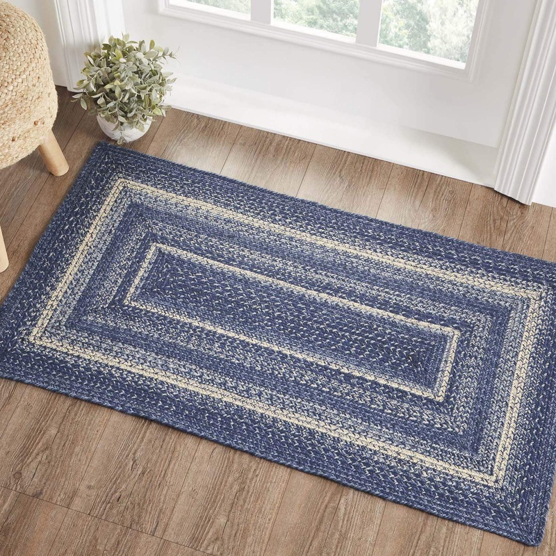 Great Falls Blue Jute Rug Rect w/ Pad 27×48