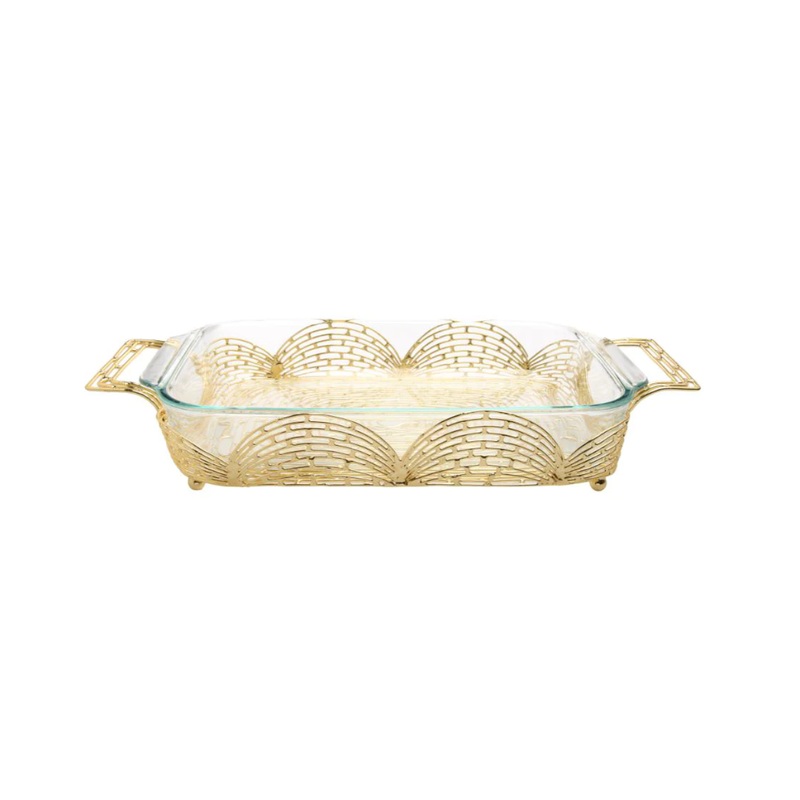 Classic Touch Rectangular Gold Handled Brick Design