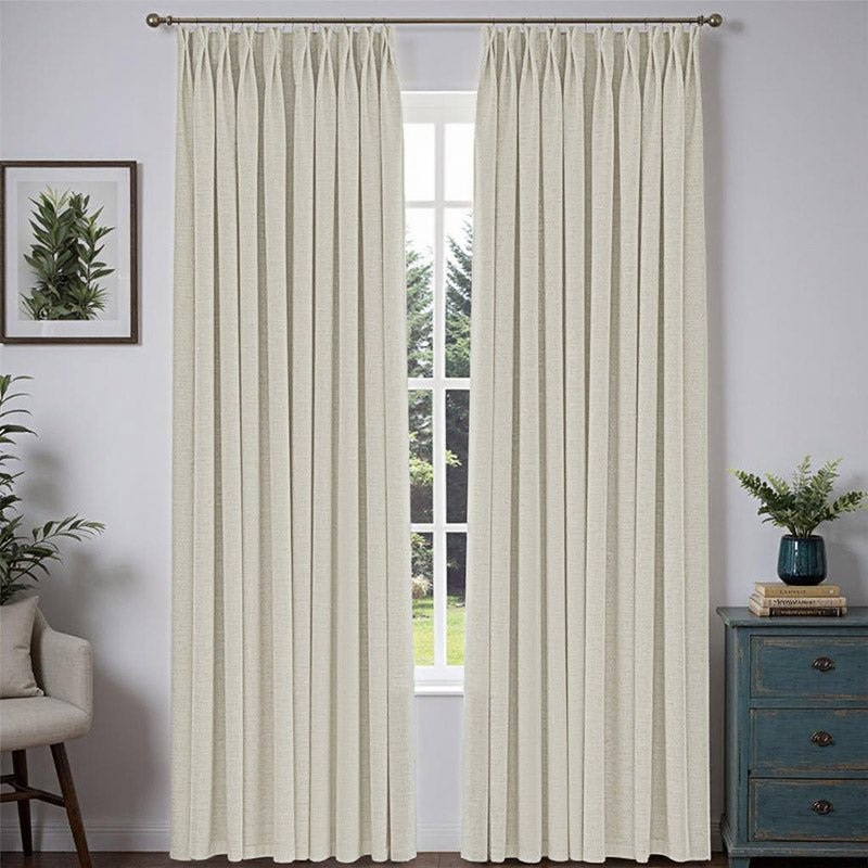 “Bold” Custom Heavyweight Linen Drape Pleated – Ivory White